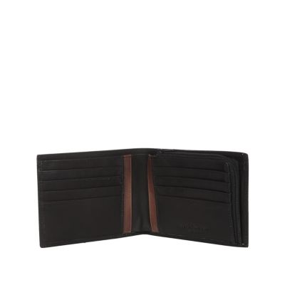 Black leather embossed wallet